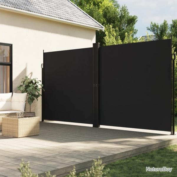 Auvent latral rtractable Noir 220x1200 cm alsavelo