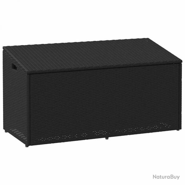 Bote de rangement de jardin noir 110x50x58 cm rsine tresse alsavelo