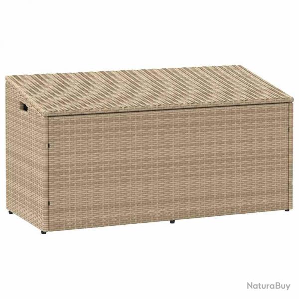 Bote de rangement de jardin beige 110x50x58 cm rsine tresse alsavelo