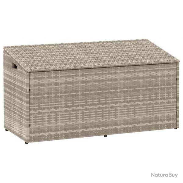 Bote de rangement de jardin gris clair 110x50x58 cm rotin alsavelo