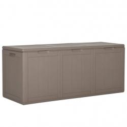 Boîte de rangement de jardin 270 L Marron PP Rotin alsavelo