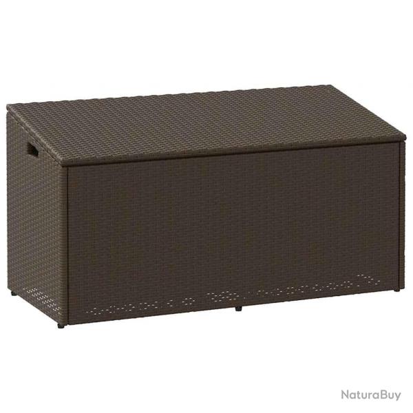 Bote de rangement de jardin marron 110x50x58 cm rsine tresse alsavelo