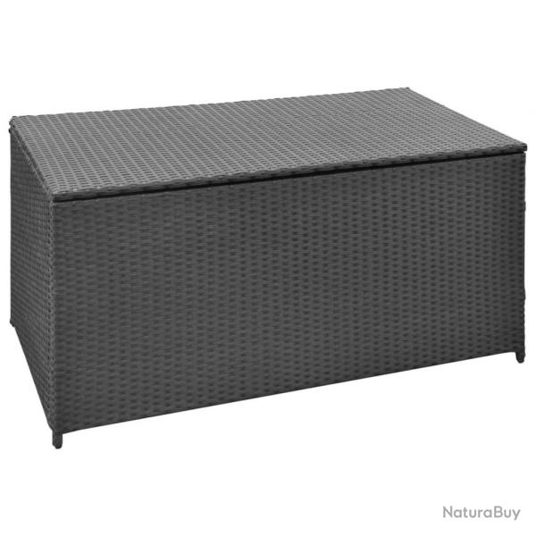 Bote de rangement de jardin noir 120x50x60 cm rsine tresse alsavelo