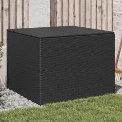 Boîte de rangement de jardin noir 291L résine tressée alsavelo