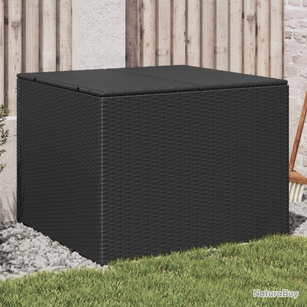Bote de rangement de jardin noir 291L rsine tresse alsavelo