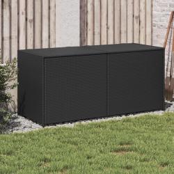 Boîte de rangement de jardin noir 283L résine tressée alsavelo