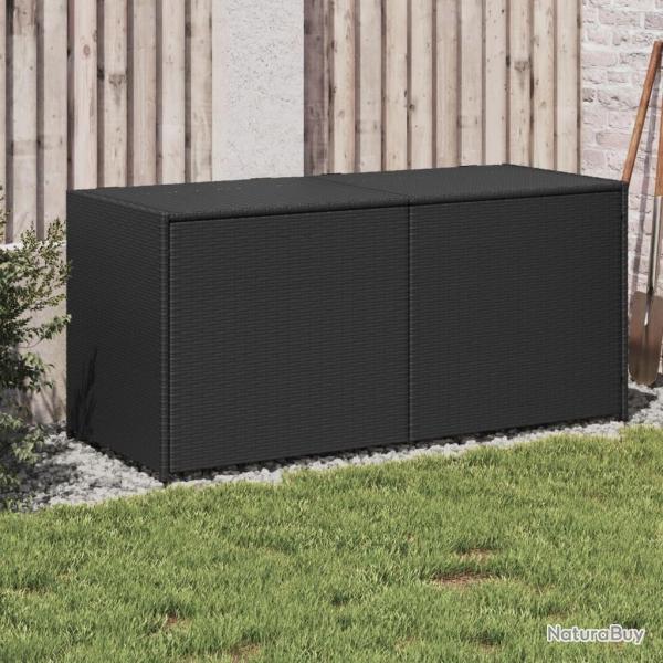 Bote de rangement de jardin noir 283L rsine tresse alsavelo