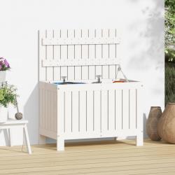 Boîte de rangement de jardin Blanc 76x42,5x54 cm Bois de pin alsavelo