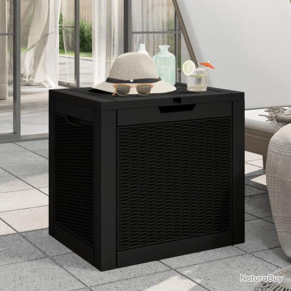 Bote de stockage de jardin noir 55,5x43x53 cm polypropylne alsavelo
