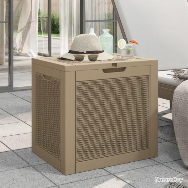 Bote de stockage de jardin marron clair 55,5x43x53 cm PP alsavelo