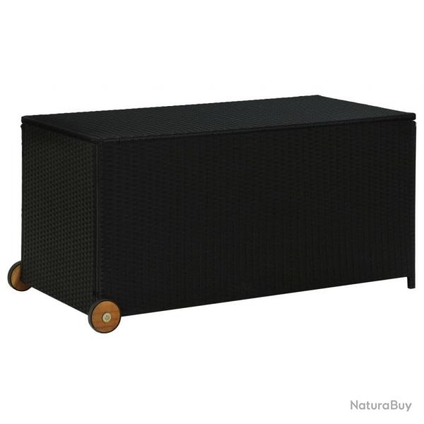 Bote de rangement de jardin noir 120x65x61 cm rsine tresse alsavelo