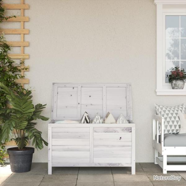 Bote de rangement de jardin blanc bois massif de sapin alsavelo