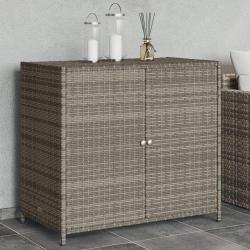 Armoire de rangement de jardin gris 83x45x76 cm résine tressée alsavelo
