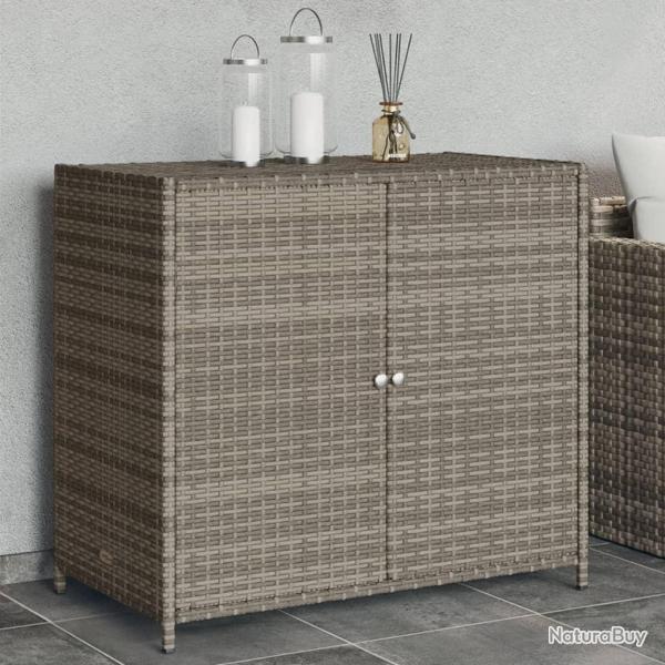 Armoire de rangement de jardin gris 83x45x76 cm rsine tresse alsavelo