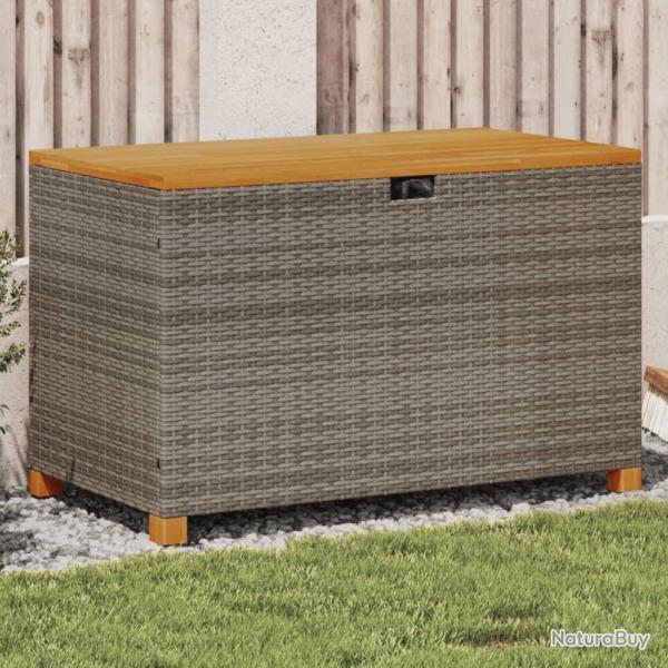 Bote de rangement de jardin gris rsine tresse bois d'acacia alsavelo