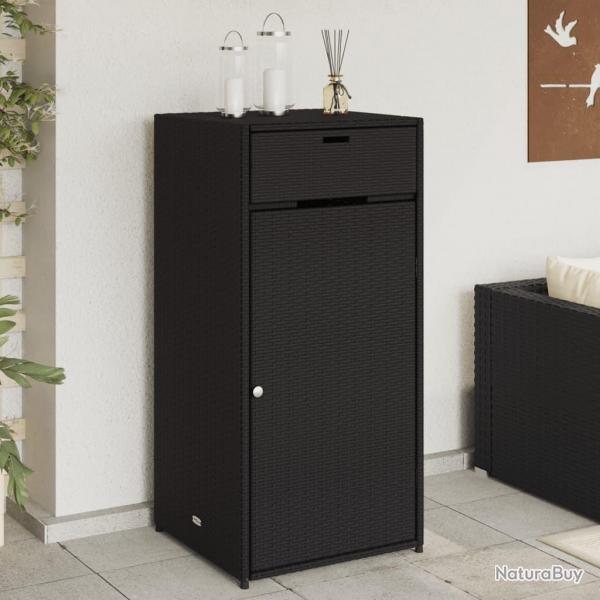 Armoire de rangement de jardin noir 55x55x111 cm rsine tresse alsavelo