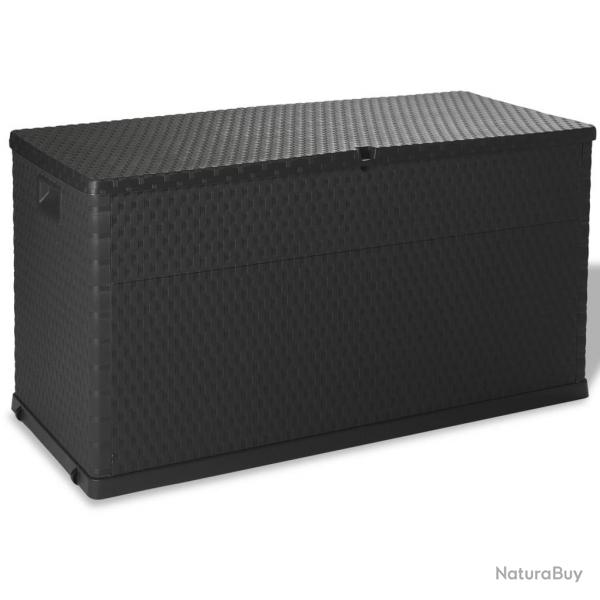 Bote de stockage de jardin Anthracite 120x56x63 cm PP Rotin alsavelo