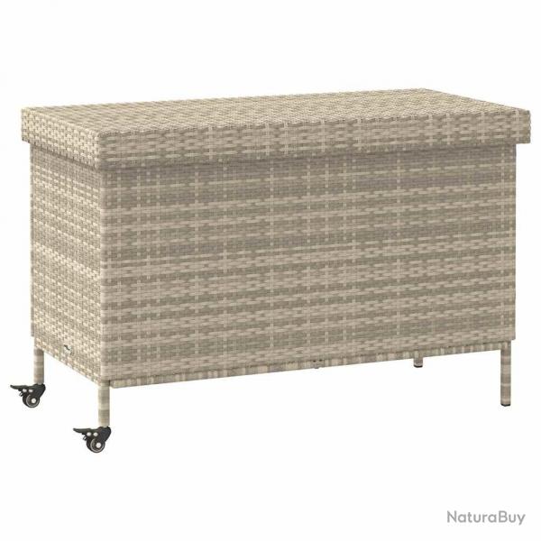 Bote de rangement de jardin et roues gris clair rsine tresse alsavelo