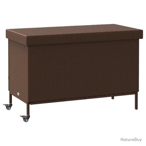 Bote de rangement de jardin et roues marron rsine tresse alsavelo