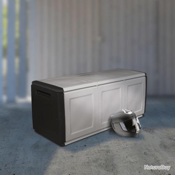 Bote de rangement de jardin 138x53x57 cm 330 L Gris fonc noir alsavelo