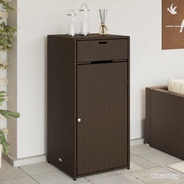 Armoire de rangement jardin marron 55x55x111 cm rsine tresse alsavelo