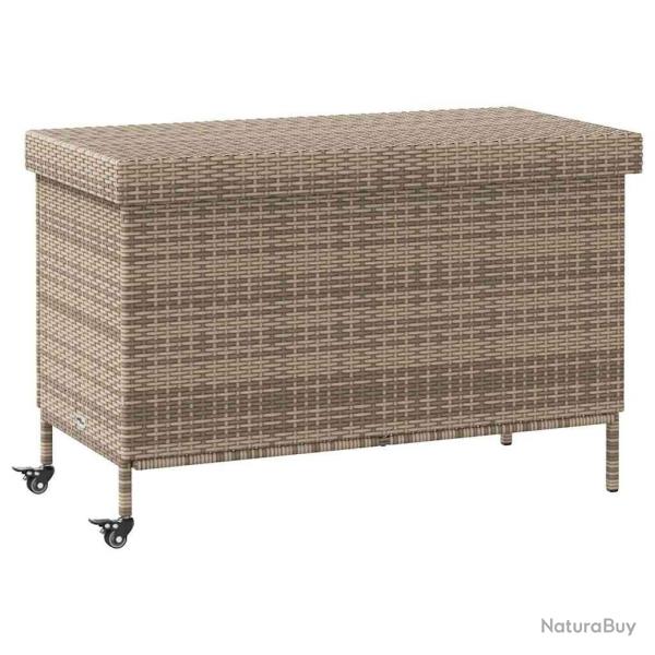 Bote de rangement de jardin et roues gris rsine tresse alsavelo