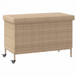 Boîte de rangement de jardin et roues résine tressée alsavelo