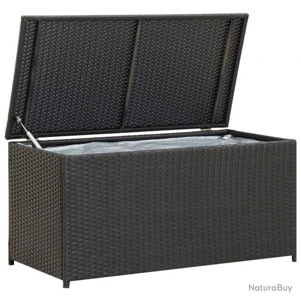 Bote de rangement de jardin rsine tresse 100x50x50 cm noir alsavelo