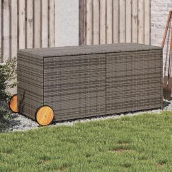 Boîte de rangement de jardin et roues gris 283L résine tressée alsavelo