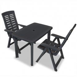 bistro 3 pcs Plastique Anthracite alsavelo