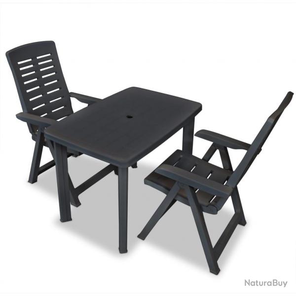 bistro 3 pcs Plastique Anthracite alsavelo