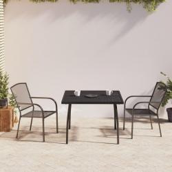 Ensemble à manger de jardin 3 pcs anthracite acier alsavelo