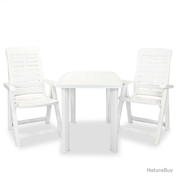 bistro 3 pcs Plastique Blanc alsavelo