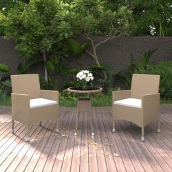 Ensemble à manger de jardin 3 pcs Résine tressée Beige alsavelo