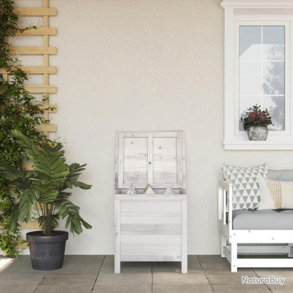 Bote de rangement de jardin blanc bois massif de sapin alsavelo
