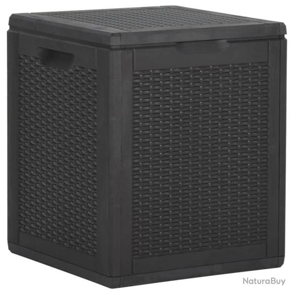 Bote de rangement de jardin 90 L Noir PP Rotin alsavelo