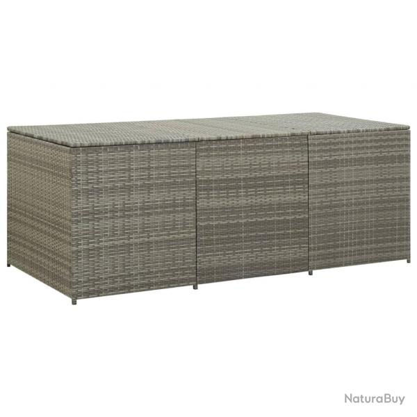 Bote de rangement de jardin rsine tresse 180x90x70 cm gris alsavelo