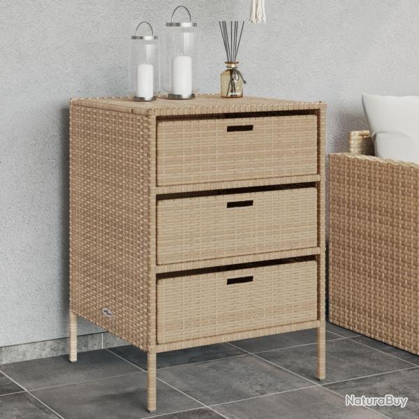 Armoire de rangement de jardin beige 55x59x80 cm rsine tresse alsavelo