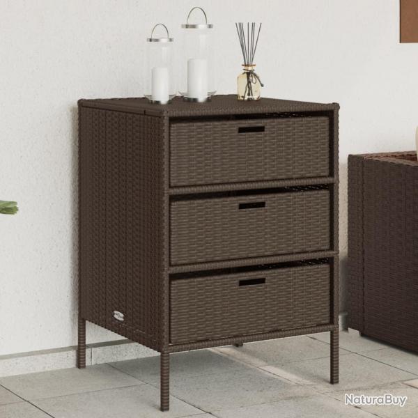 Armoire de rangement de jardin marron 55x59x80cm rsine tresse alsavelo