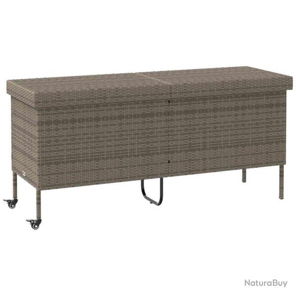 Bote de rangement de jardin et roues gris rsine tresse alsavelo