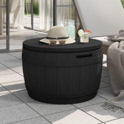 Boîte de rangement de jardin 3 en 1 noir polypropylène alsavelo