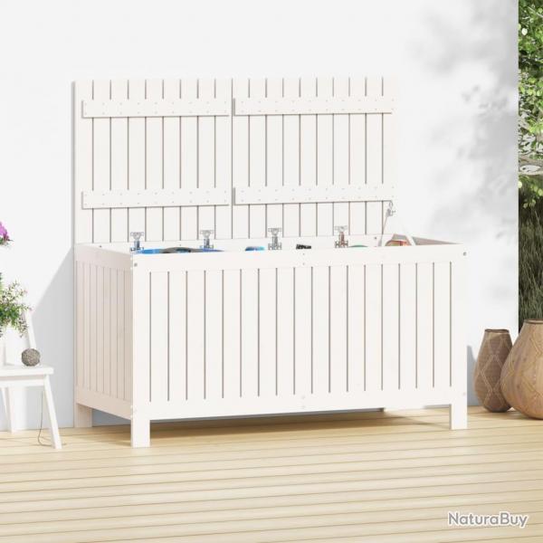 Bote de rangement de jardin Blanc 121x55x64 cm Bois de pin alsavelo