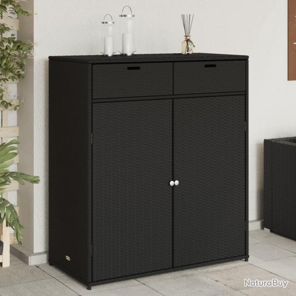 Armoire de rangement de jardin noir 105x55x113cm rsine tresse alsavelo