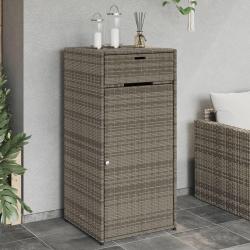 Armoire de rangement de jardin gris 55x55x111 cm résine tressée alsavelo