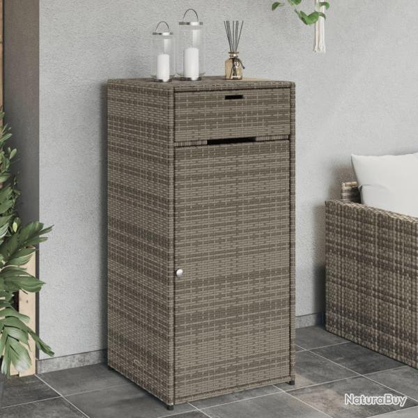 Armoire de rangement de jardin gris 55x55x111 cm rsine tresse alsavelo