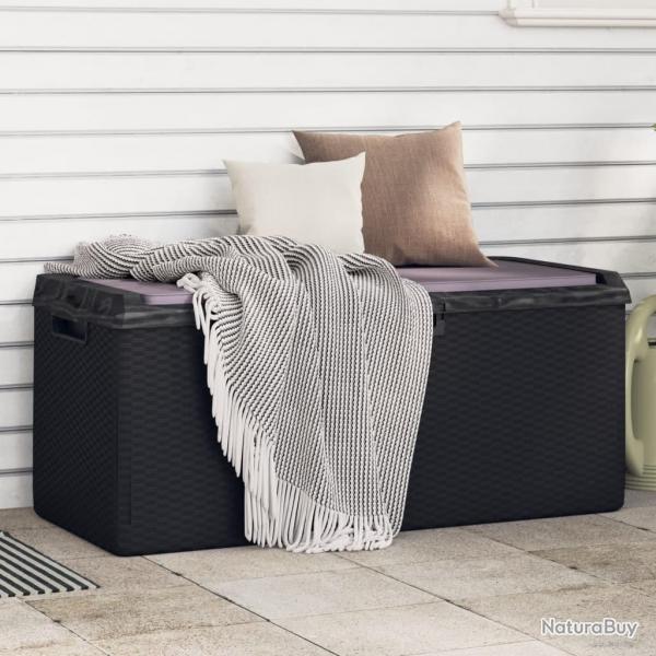 Bote de rangement jardin coussin de sige anthracite 350 L PP alsavelo