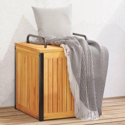 Boîte à coussins d'extérieur bois d'acacia solide et acier alsavelo