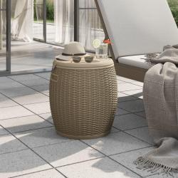 Boîte de rangement de jardin 4 en 1 marron clair polypropylène alsavelo