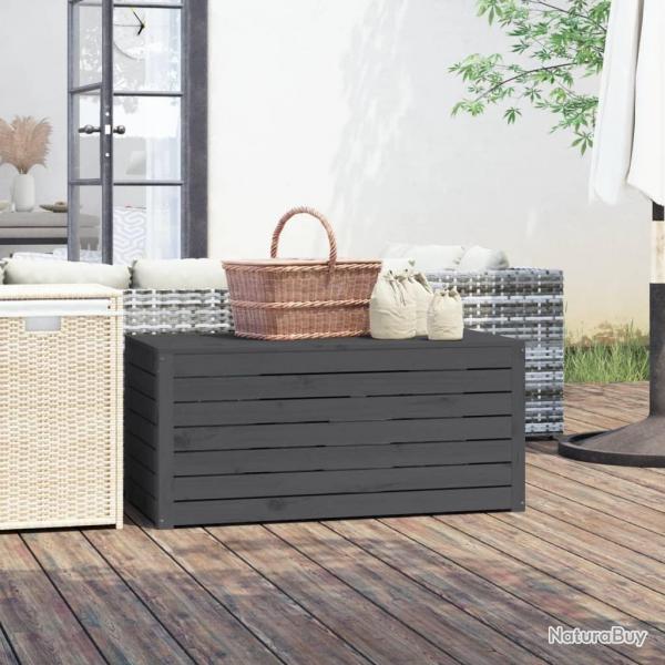 Bote de jardin gris 101x50,5x46,5 cm bois massif de pin alsavelo