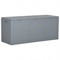 Boîte de rangement de jardin 270 L Gris PP Rotin alsavelo